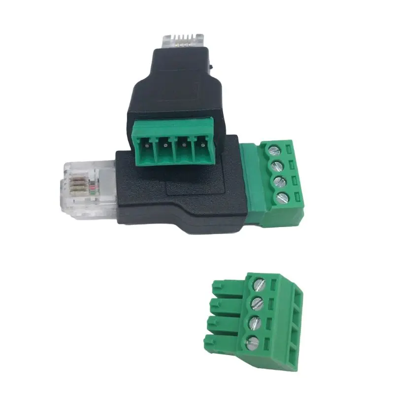 RJ11 К Винтовые клеммы адаптер мужчина к 4 Pin разъем сплиттер Защитная пробка