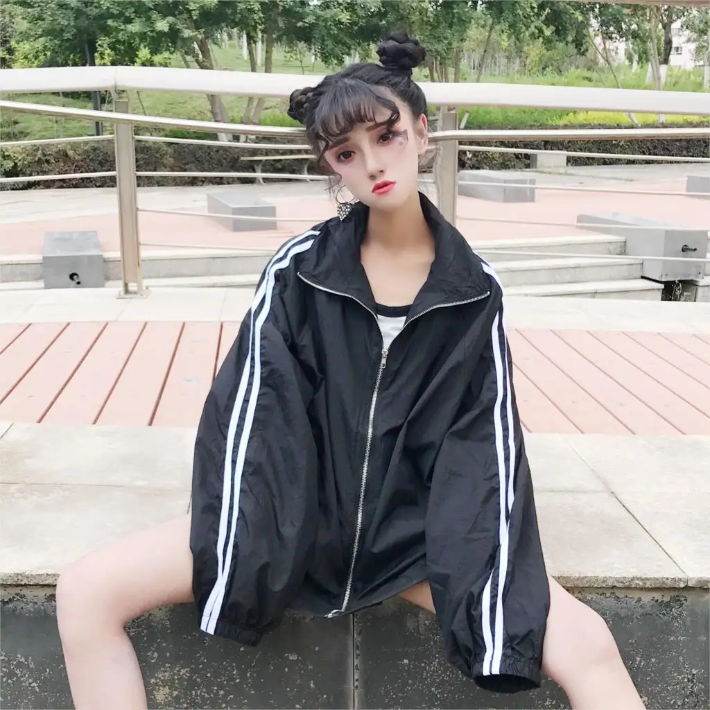 Солнцезащитная бейсбольная форма новая Корейская Harajuku bf ветровка Свободная куртка с карманами Женское пальто весна осень ветровка Топы женские