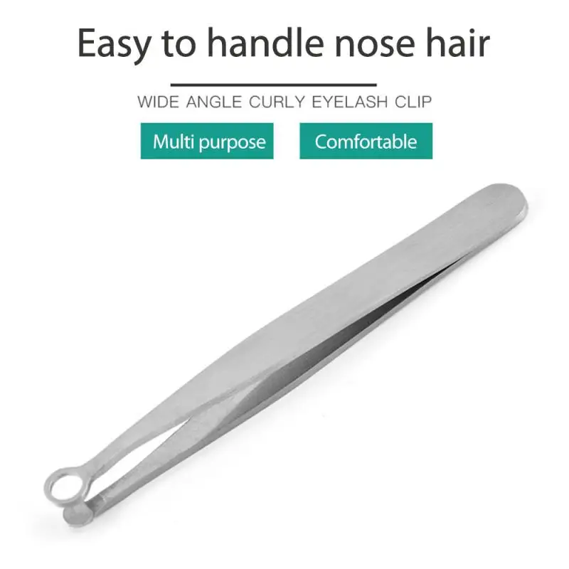 1PCS Universal Nose Hair Trimming Tweezers Nose Hair Clipper Stainless Steel Trimmer Tool Facial Trimming Makeup Scissors