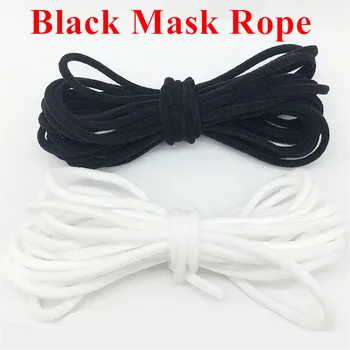 

3/4/5MM Black Round Flat Face Mask Elastic Rope Mask Rubber Band Tape Ear Cord Belt Oil Core DIY Protective Cloth Sewing Accesso