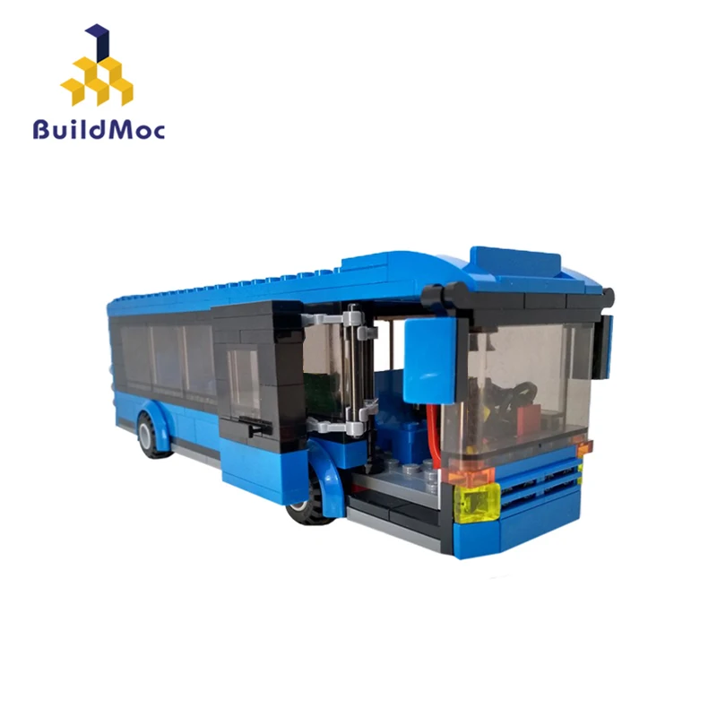 BuildMoc 15840 синий городской автобус 200 штук ABS пластик строительство DIY блок наборы