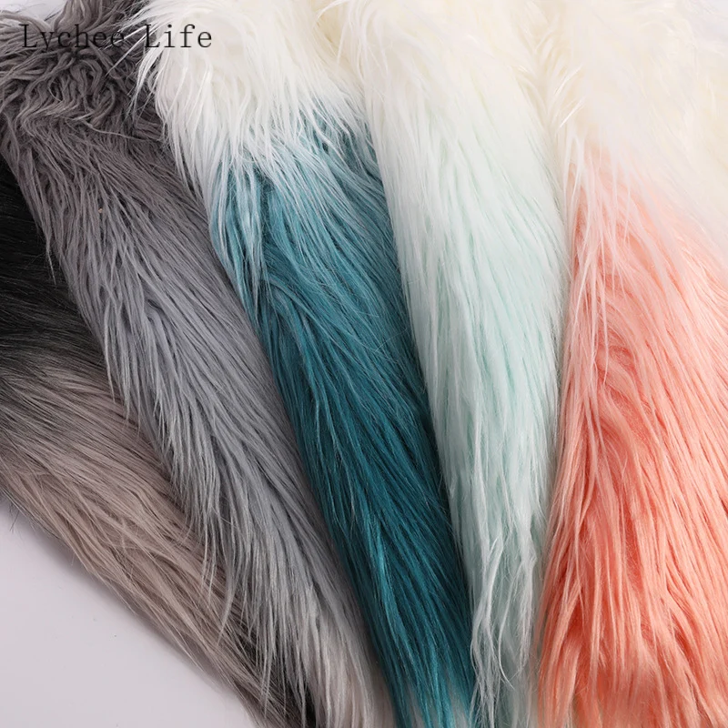 Lychee Life 50x40 см мягкий цвет градиента плюшевый кролик искусственный мех Ткань швейный материал Diy украшение дома