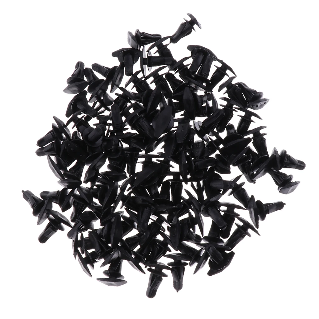 100 Pieces Car Door Sealing Strip 7.8mm Push Plastic Rivets Retainer Clips