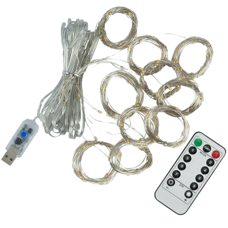 

Big deal 300 LED USB String Curtain Fairy Lights Hanging Wall Lamp Wedding Party 8 Modes Waterproof Decorate Christma Outdoor Ga