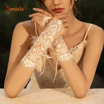 

Shiny Sequins Decorations Women Party Gloves Long Opera Length Gloves with Ring accessoires pour mariage G101