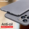 Luxury Matte Shockproof Hard PC Case For iPhone 16 15 14 13 12 11 Pro MAX Mini X XR XS Plus Simple Ultra Thin Back Cover Capa