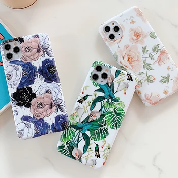 

Luxury Flowers Phone Case For iPhone 11 Pro Max X XR Xs Max Soft TPU Case For iPhone 6 6s Plus 7 8 Plus X Petal IMD Back Cover