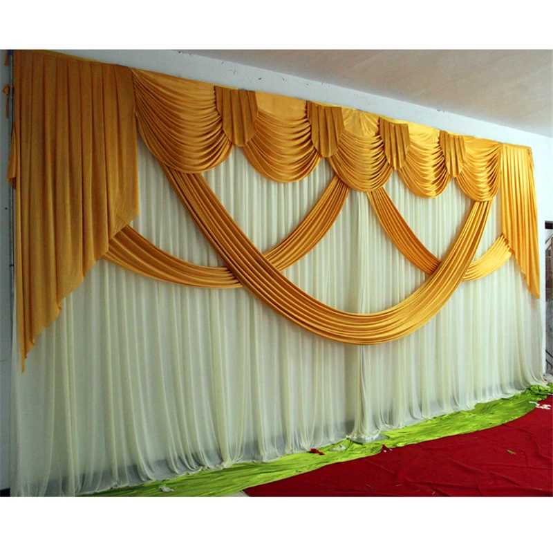 

Ice Silk Wedding Backdrops Panels Hanging Curtains Party Backdrop Wedding Decoration Drape Big Events Background Tied/Piped