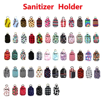 

500PCS 10*6cm 30ml BottlesTravel Neoprene Sanitizer Bottle Holder Bags with Keychain Key Rings Hand Soap Bottle Holder