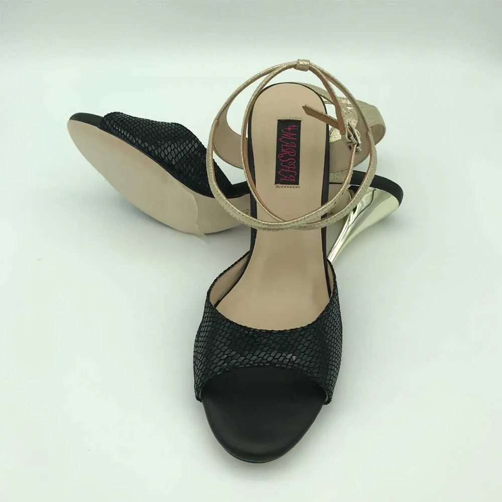 Argentina Tango Dance Shoes  Party Shoes Wedding Shoes  leather outsole T628284BSGL 9cm heel 7.5cm available shipping free