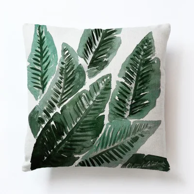 Тропический лес растение лист обнимает наволочки диван спинка украшения 45x45 см Nap Pillowsham наволочка для подушки подарок для детей - Цвет: D14