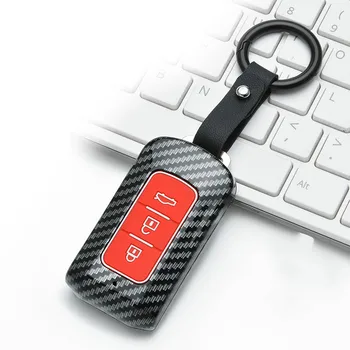 

Carbon Fiber ABS New Hot Sale Car Key Case Cover Keychain for Mitsubishi Outlander 2016 Lancer 10 Pajero Sport EX ASX L200
