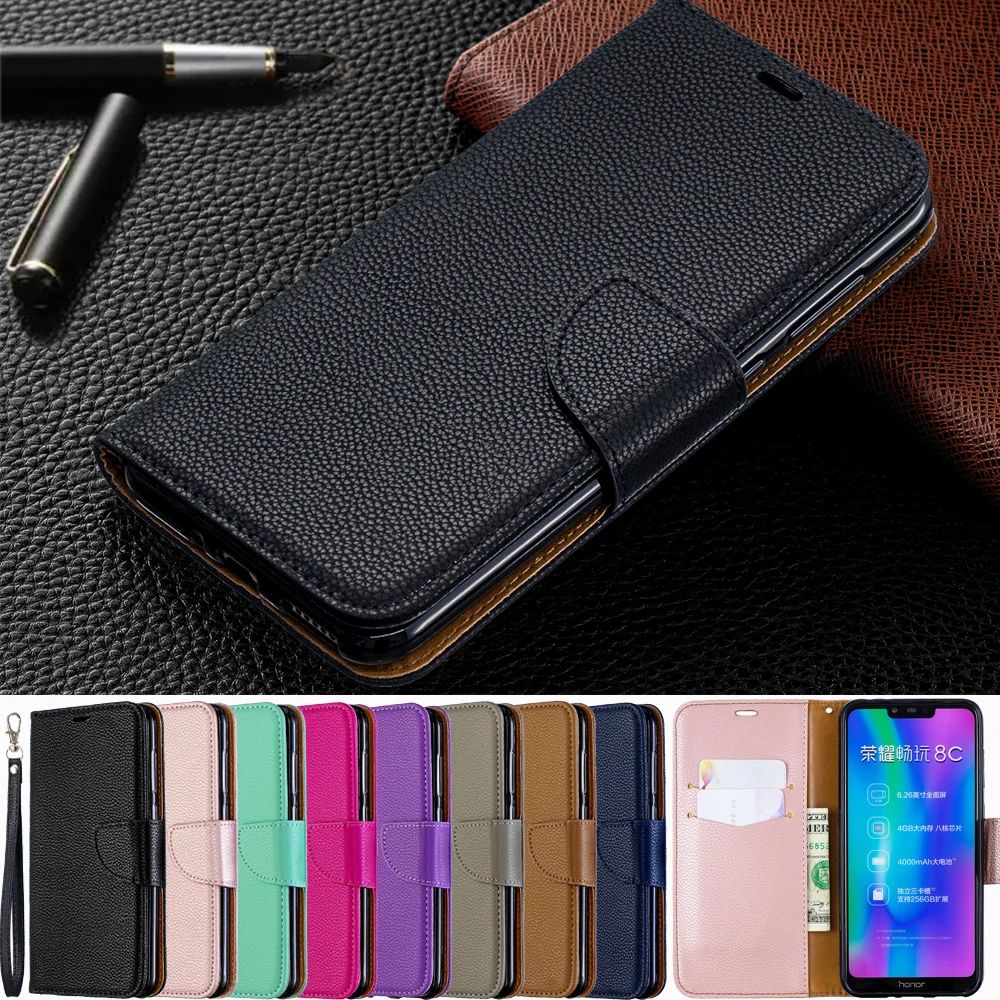 Wallet Case for Huawei P30 Pro/P30 Lite/P20 Pro/Honor 8C 7A 7C/Y7 Y5 Y6/Mate 20 Pro Leather Flip Stand Cover with Card Holder