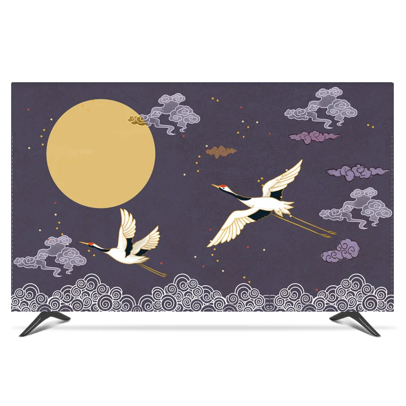 like the picture 1"-80" 22 дюймов 75 дюймов экран lcd tv PC чехол декоративный капюшон занавеска пейзаж кран Луна перо водонепроницаемый серый зеленый синий - Цвет: like the picture