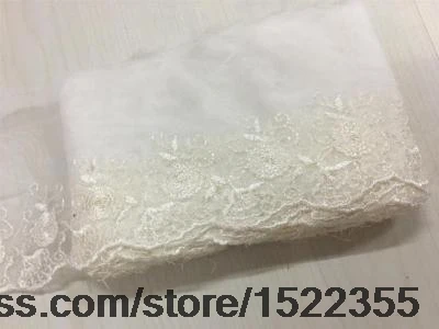 Белые блестки вышивка DIY ручные аксессуары сетка кружева вышитые кружева шириной 12 см
