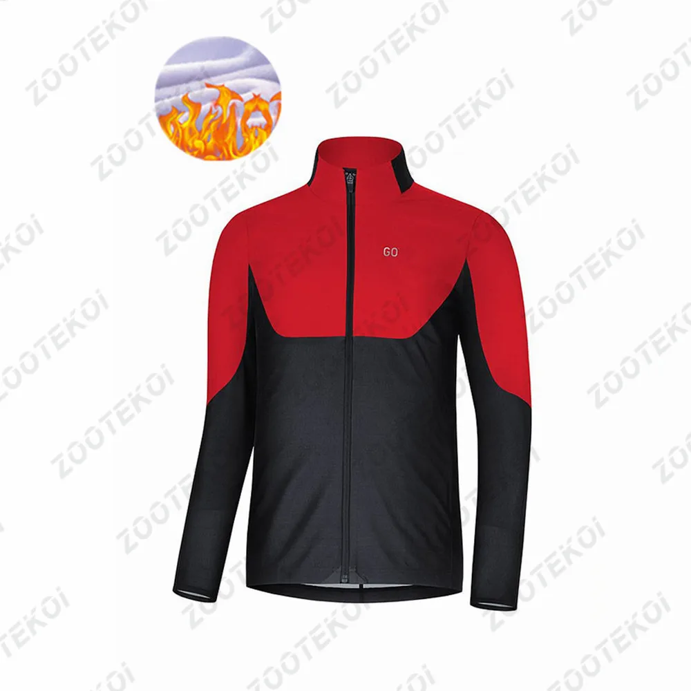 thumbnail image 1 of Chaqueta de ciclismo de invierno GROE para hombre, forro polar térmico, maillot multifunción para ciclismo de montaña, maillot para ciclismo al aire libre, abrigo cálido, 1 of 5