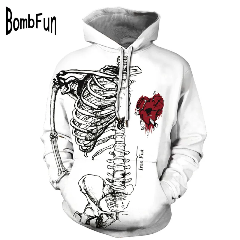 BombFun/мужские толстовки с забавными черепами, 3d толстовки, мужская толстовка с капюшоном и принтом, парные спортивные костюмы, женские толстовки, пуловер высокого качества