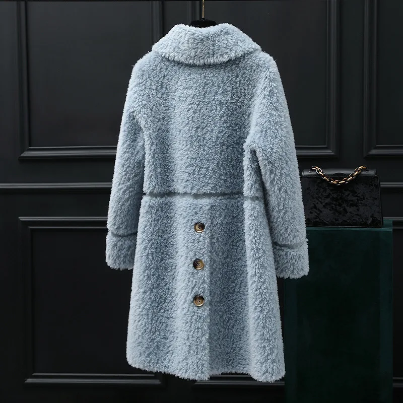 진짜 모피 양털 깎기 겨울 코트 한국어 100% 울 자켓 여성 의류, 2020 Manteau Femme 8793 YY1165