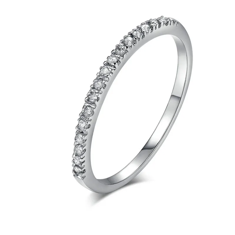 H White gold Модное кольцо с кубическим цирконием для женщин, свадебная помолвка Белое золото/розовое золото, кольца, ювелирные изделия - Цвет основного камня: H White gold