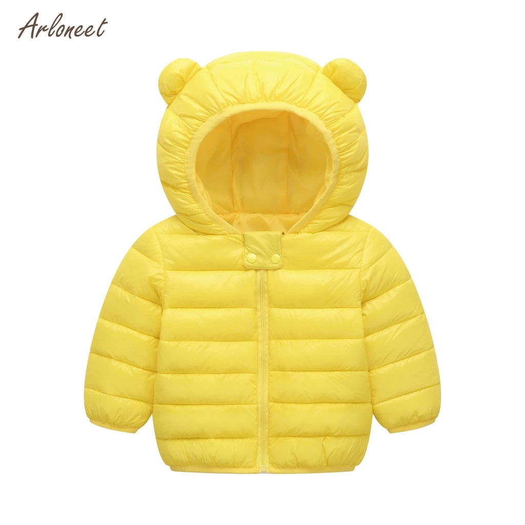 

ARLONEET Chlidren Coat Autumn Kids Jacket Boys Outerwear enfant Coats Baby Clothes girls Zip Thick Ears Snow Hoodie Outwear 2019