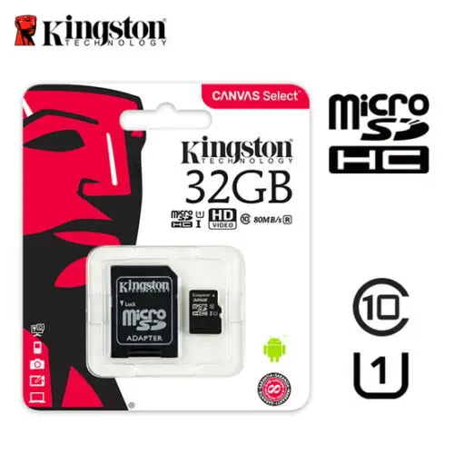 Карта памяти Kingston 256 ГБ 128 64 32 16 8 4 Гб Micro SD SDHC/SDXC Class10 TF до 80 МБ/с R с