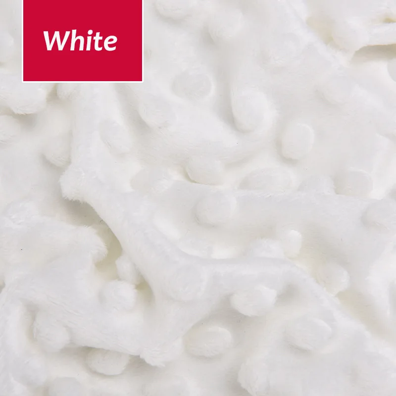 White 50x150cm Super Soft Minky Dot Fabric For Meter Handwork Sewing Blanket Material Antipilling Plush Fabric DIY Handmade Toys - Цвет: White