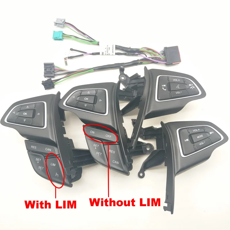 

For Ford Focus MK3 2015-2017 Kuga 2017 Cruise control switch Multifunction steering wheel button Bluetooth audio button
