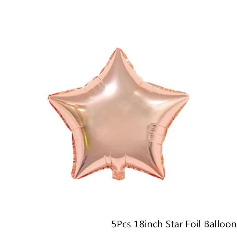 5Pcs Star Chicinlife Rosegold бумажные тарелки и стаканы Скатерть Салфетка соломы попкорн коробка фольги шары для свадьбы и дня рождения вечерние юбилей Декор - Цвет: 5Pcs Star