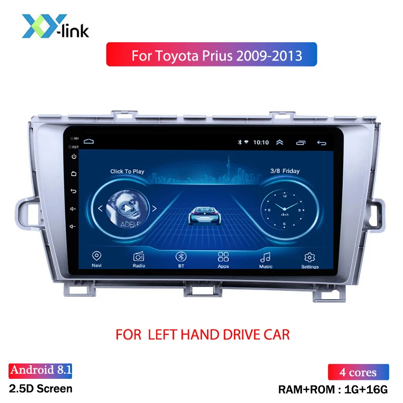 4 CORES 1G RAM 2G ram 32G rom 9 дюймов Android 8,1 gps навигация радио для 2009-2013 Toyota Prius LHD с Bluetooth USB wifi - Цвет: 4 CORES 1G RAM