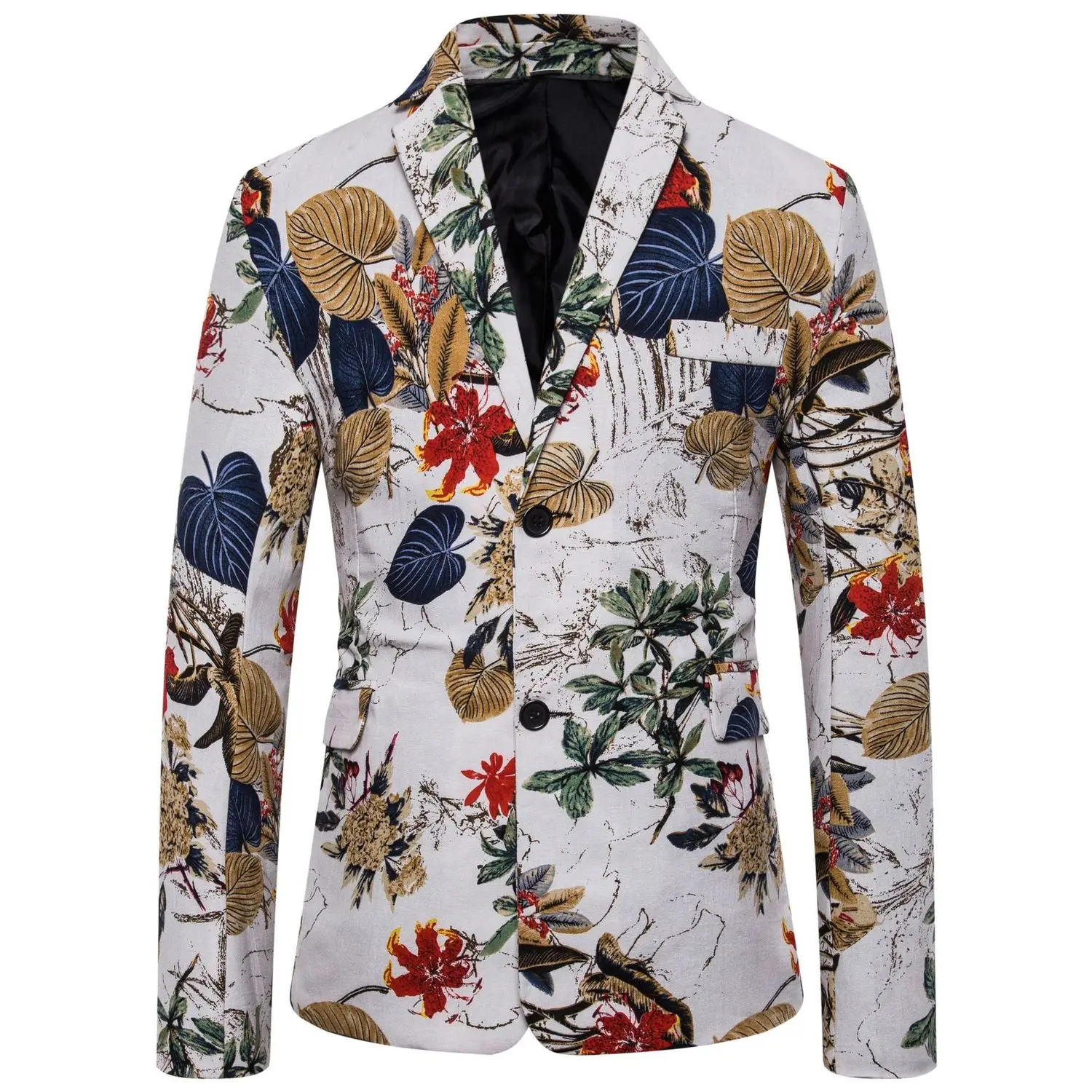 

European Code Nation Wind Shivering Man's Suit Personality Man Fund Single Row Buckle Suit Loose Coat Male