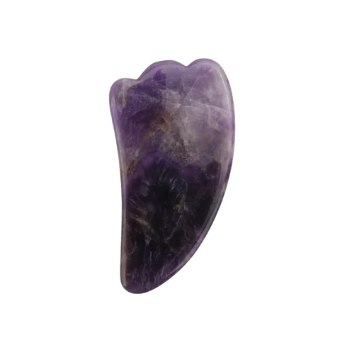 Sha Scraping Massage Tool Amethyst Facial Massager Natural Anti-Aging Face Body Gua sha Stone Board Premium Purple Gua Sha