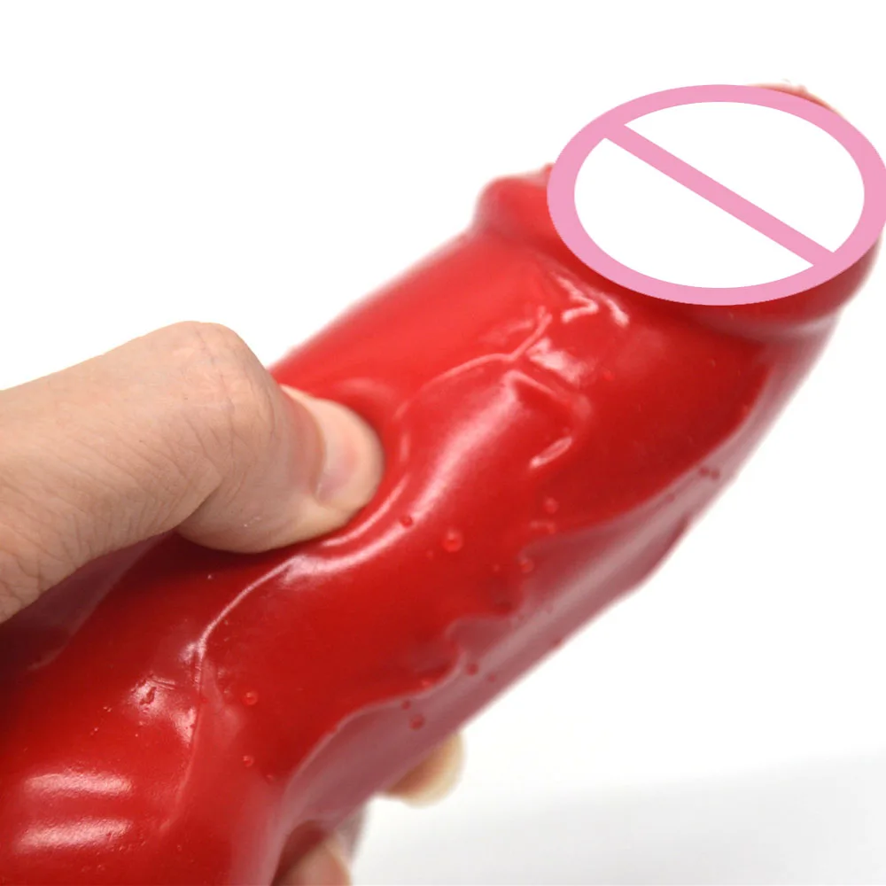 FAAK Dog Realistic Dildo Bulge 2.55 inch Super Penis Stimulate Anal Plug Female Sexy Toys With Suction Cup Art Color Splice