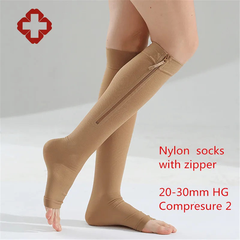LGFD1025 женские мужские унисекс медицинские компрессионные носки 20 мм рт. Ст. Компрессионные носки с молнией