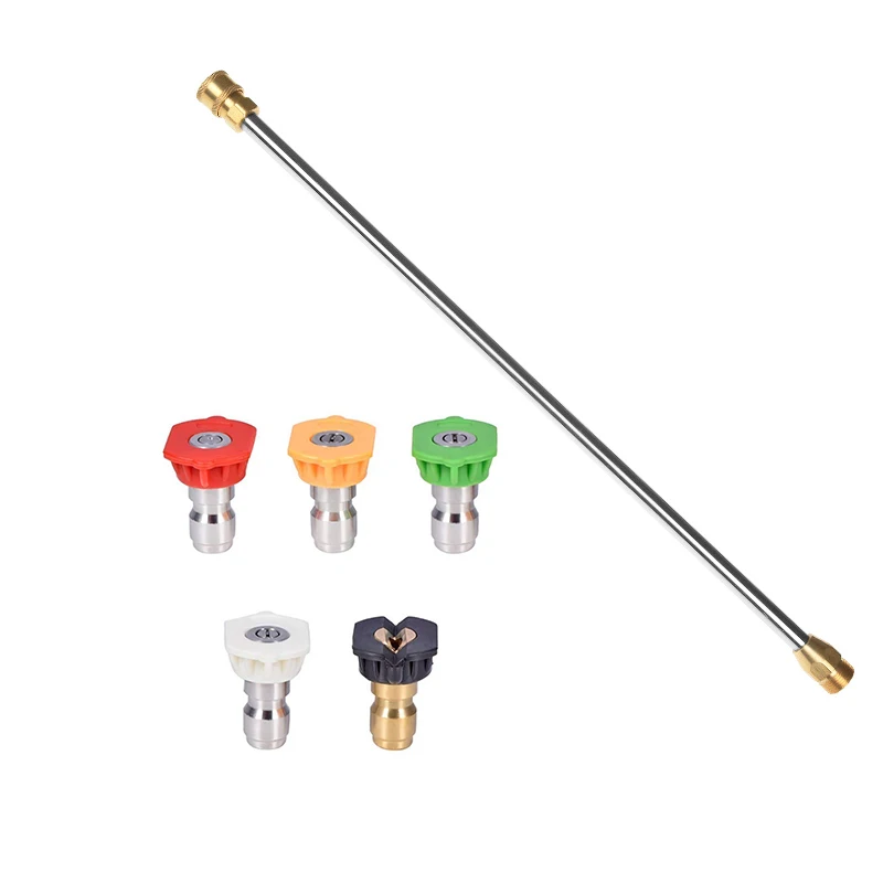 Car high pressure cleaning tool Pressure Power Washer Gun Stainless Steel Replacement Wand Extension Lance,16 Inches m22 female - Цвет: Оранжевый
