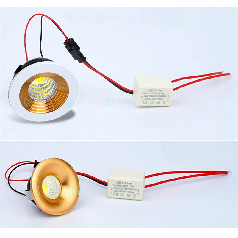Dimmable COB потолочный светильник 3 Вт Круглый Мини прожектор AC85 265V белая лампа для