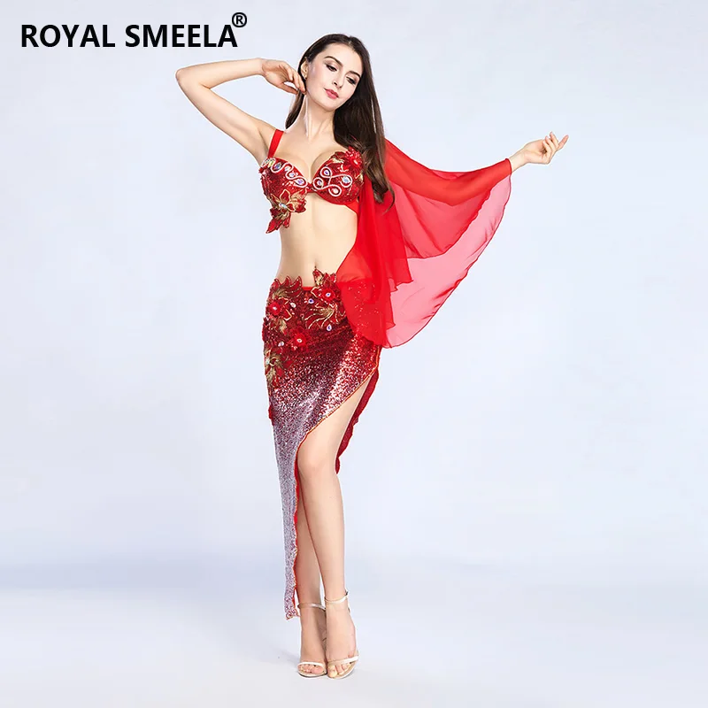 タグ付き ベリーダンス用オリエンタル衣装】レッド SMEELA タグ