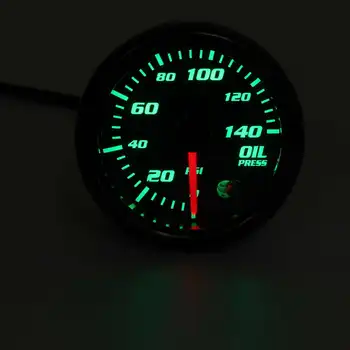 

2 Inch 52mm Universal Car Oil Pressure Gauge 7 Color LED Digital Display 0-140 PSI 12V Car Oil Press Meter with Sensor