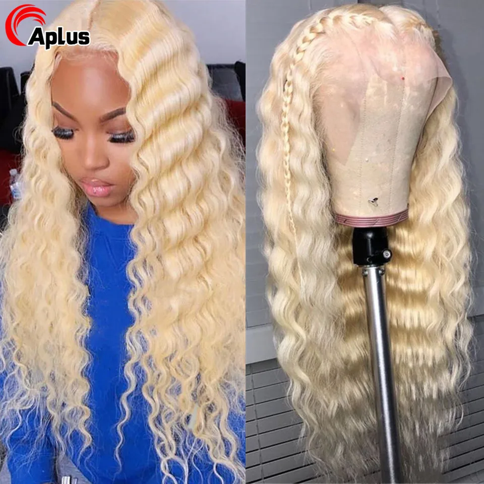 Photo Product Hd 613 Lace Frontal Wig Body Wave 13x4 Honey Blonde Lace Front Wig Human Hair Deep Wave Frontal Wig 613 Curly Human Hair Wigs
