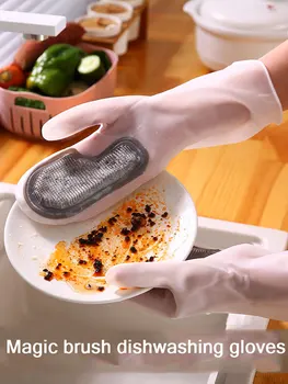 

vanzlife Dishwashing gloves goddess device thick durable cleaning housework kitchen washing dishes household waterproof laundry