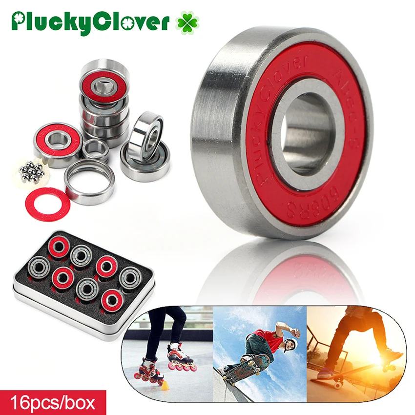 Роликовые коньки подшипники для скейтборда 608rs 16 шт. скейтборд Пенни Abec 9 PluckyClover