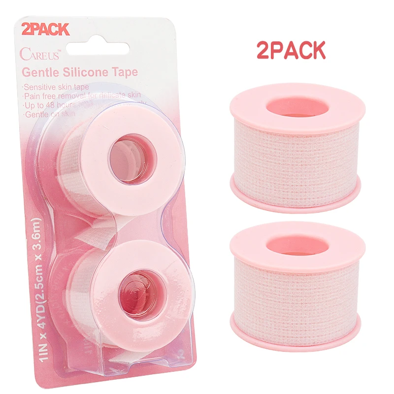 2 Rolls Wimper Extension Roze/Blauw Tape Niet-geweven Zachte Siliconen Gel Tape Voor Enten Valse Wimper Patch onder Eye Pads Tool