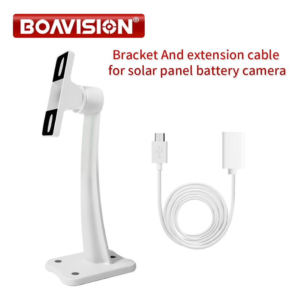 Bracket and 2M Extension Cable for BOAVISION Solar Panel Battery Camera | Безопасность и защита