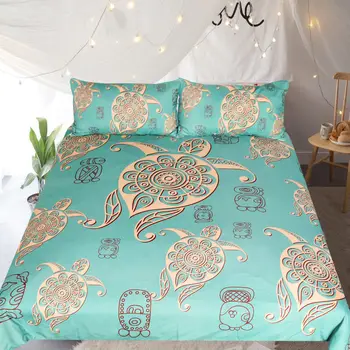 

Yellow Turtle with Green Bottom Duvet Cover High Quality Home Textile Quilt Cover with 2 Pillowcase Fashion 3 Pcs Set and Sheet