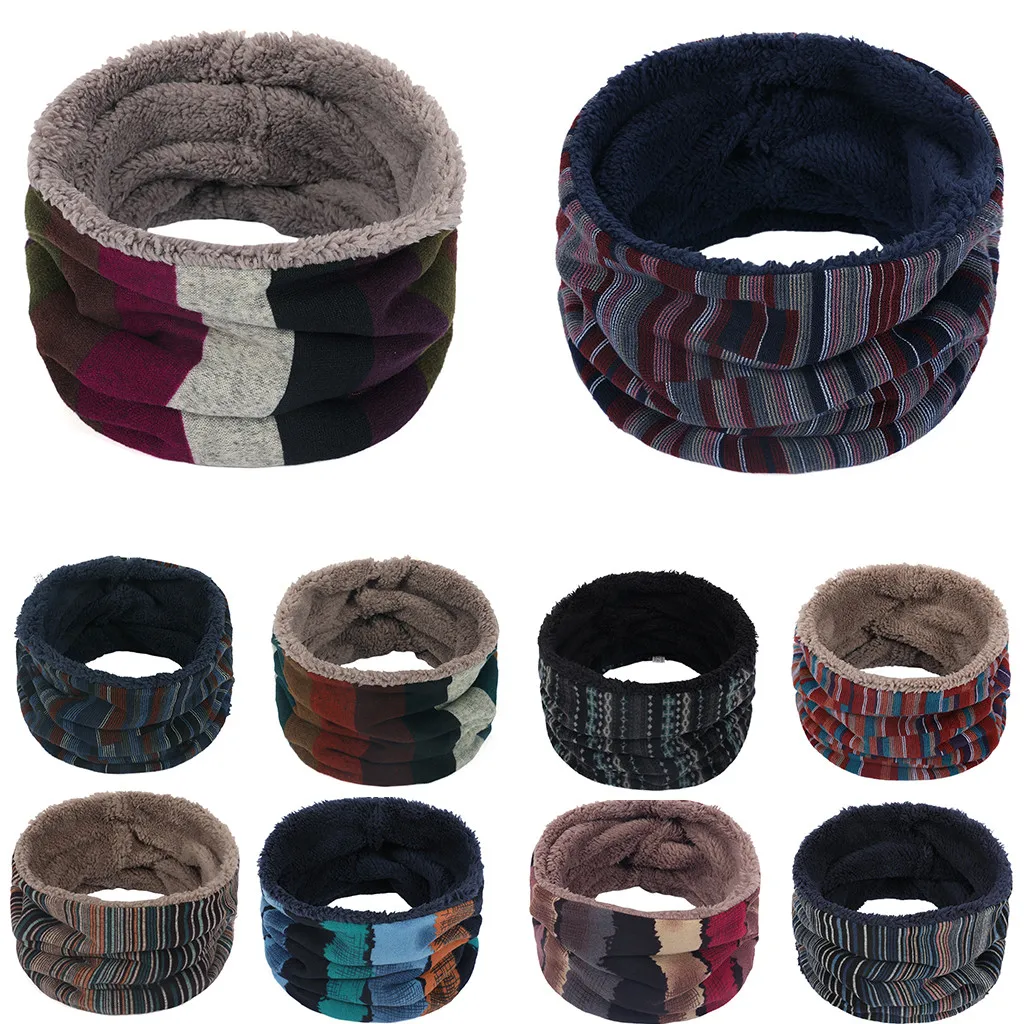 

1Pc Winter Warm Brushed Knit Neck Warmer Circle Go Out Wrap Cowl Loop Snood Shawl Outdoor Ski Climbing Scarf For Men Women 2019