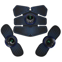 Household EMS Abdominal Muscle Patch Arm Buttocks Muscle Training Stimulator Shaping Slimming Massager Unisex Blue Charging Type