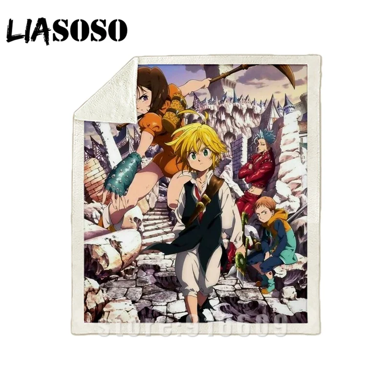 Диван-кровать с узором, офисное одеяло Nanatsu No Taizai The Seven Deadly Sins, одеяло-покрывало для мальчиков и девочек, Походное одеяло - Цвет: 19
