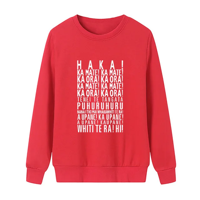 The Haka Words New Zealand Rugby Ball Team Pride Hoodies Man Woman Autumn Winter Fleece Hoody Sweatshirts Pullover Tracksuit - Цвет: Red