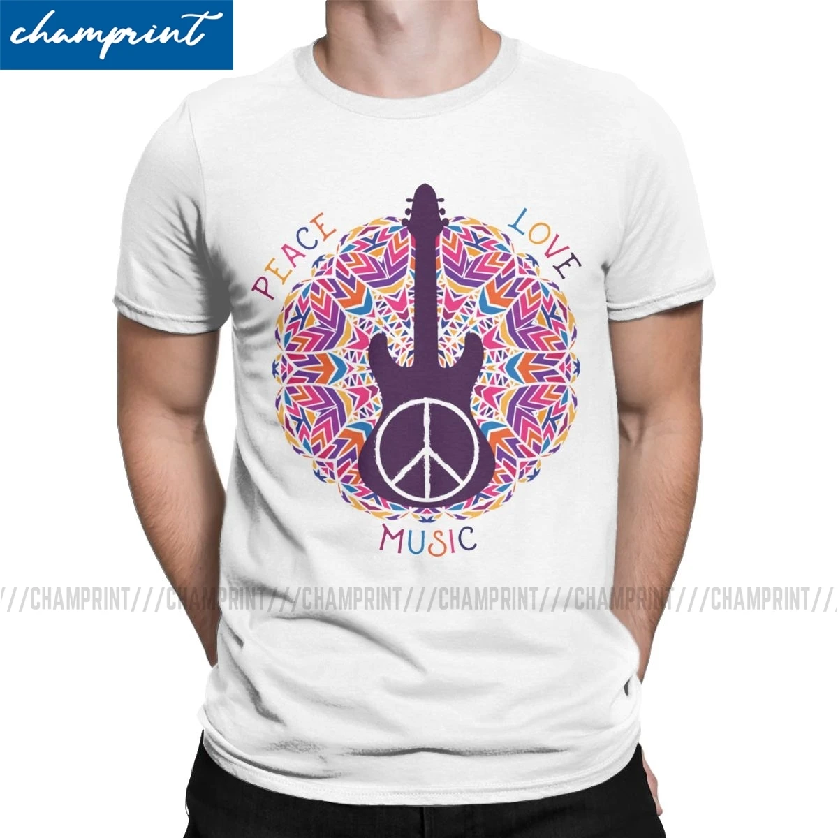 Модные Hippie Peace символ футболки для мужчин футболка с круглым вырезом люблю