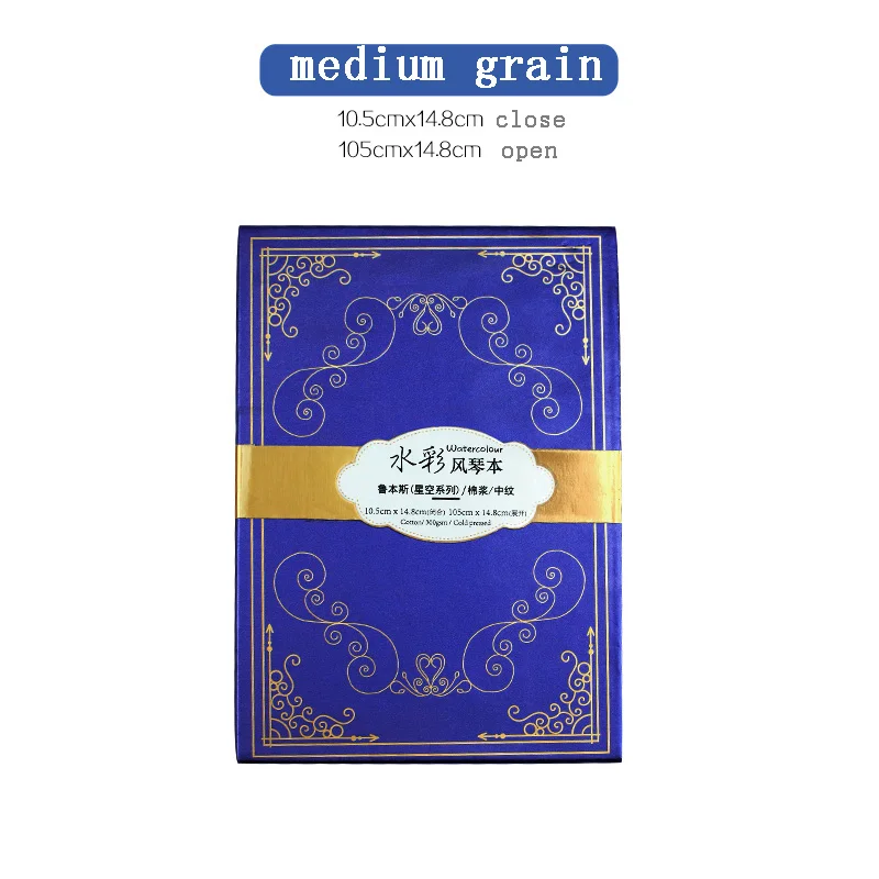 blue A6 Хлопок портативный альбом для акварельных красок 300gsm небольшой аккордеон Акварельная бумага для рисования художественные принадлежности - Цвет: blue A6