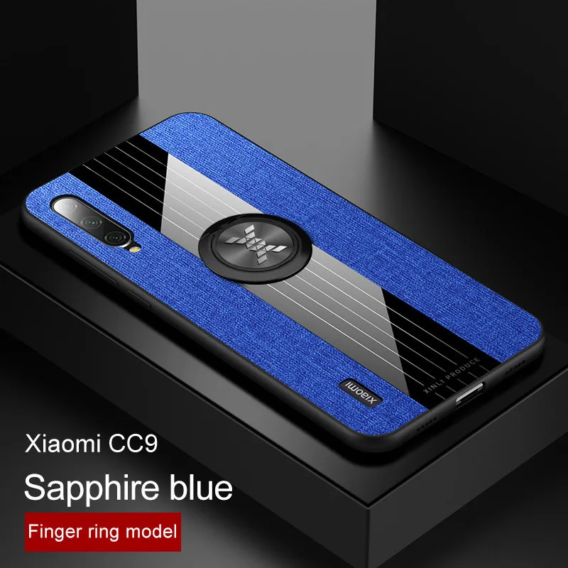 Для Xiaomi mi CC9 CC 9 SE 8 автомобильное магнитное крепление кольцо кожаный чехол для mi 8 mi 9 Lite 6X A2 CC9e CC 9e Red mi 5 Plus 8A Примечание 5 7 8 10 Pro - Цвет: Blue with ring